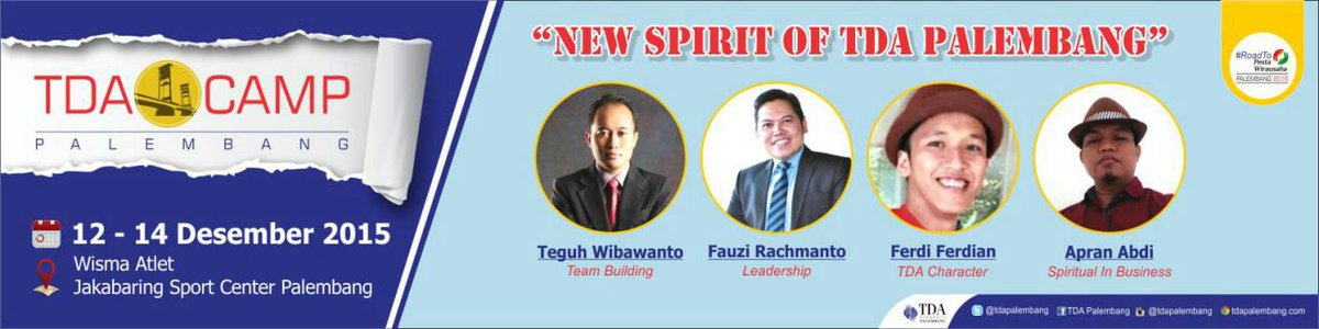 Hari ini #TDACamp <a href="/TDAPalembang/">#PW2016 3-5 Mei</a> <a href="/TanganDiAtas/">Komunitas Pengusaha Tangan Di Atas (TDA)</a>