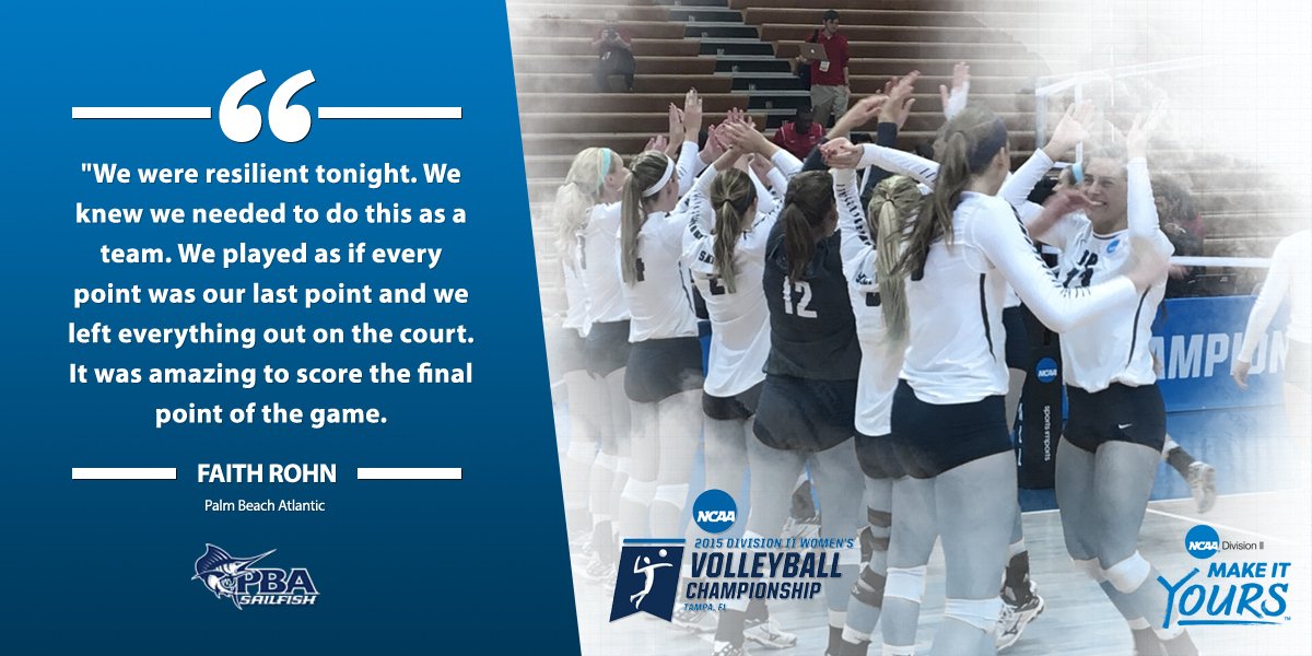 NCAADII's tweet photo. Two sweeps for the day. @PBASailfish joins @WJUCardinals in the #NCAAD2 National Championship. #MakeItYours https://t.co/7sBJ5Y5yi0