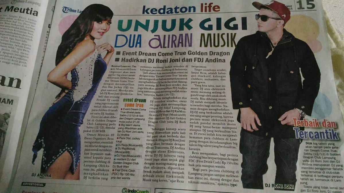 Dream Come True with <a href="/DJ_Andina/">Andina Paramitha</a> &amp; <a href="/RONIJONI/">RONIJONI</a> at Golden Dragon Club cc <a href="/Musicaan69/">Musican69</a> <a href="/kicautanggamus/">kicautanggamus</a> <a href="/tribunlampung_/">tribunlampung</a>
