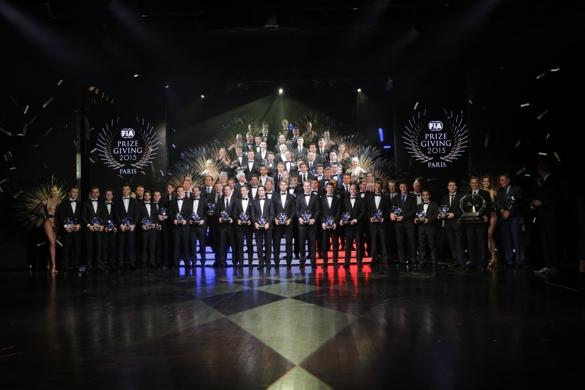 2015 #FIA #PrizeGiving; Motor Sport champions of 2015 honoured in Paris! Full story at: bit.ly/1O8xiCU