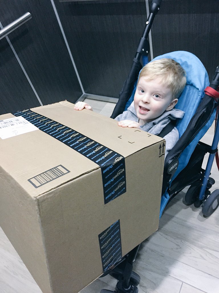 revbillwhite's tweet photo. Toddler + stroller = talking dolly for carrying boxes. #bighelper https://t.co/4wbA9pIPR8