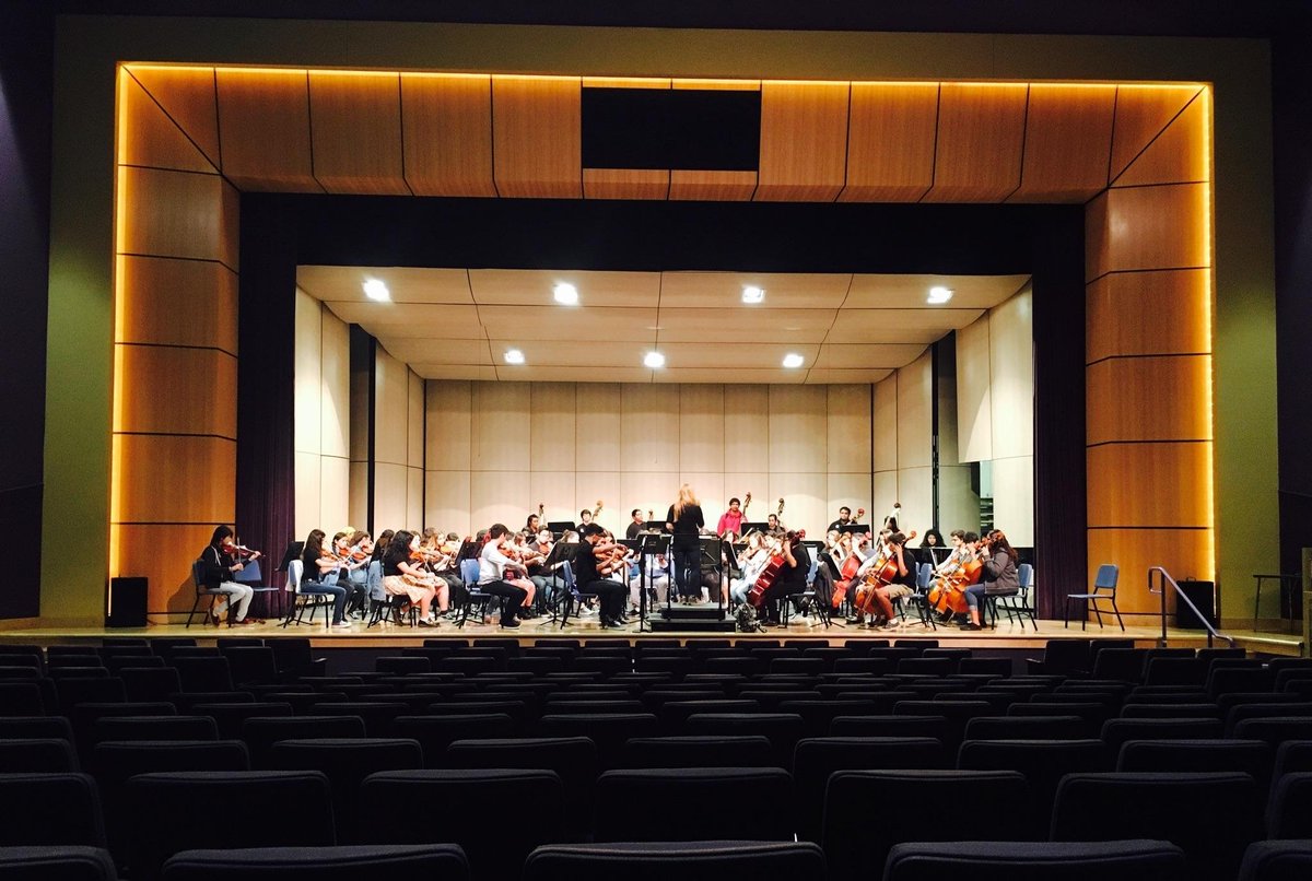 bphsvanguard's tweet photo. Here's the Baldwin Park Orchestra rehearsing before their performance tonight! (photo credit: @bphsbraves) https://t.co/g98DdqULFa