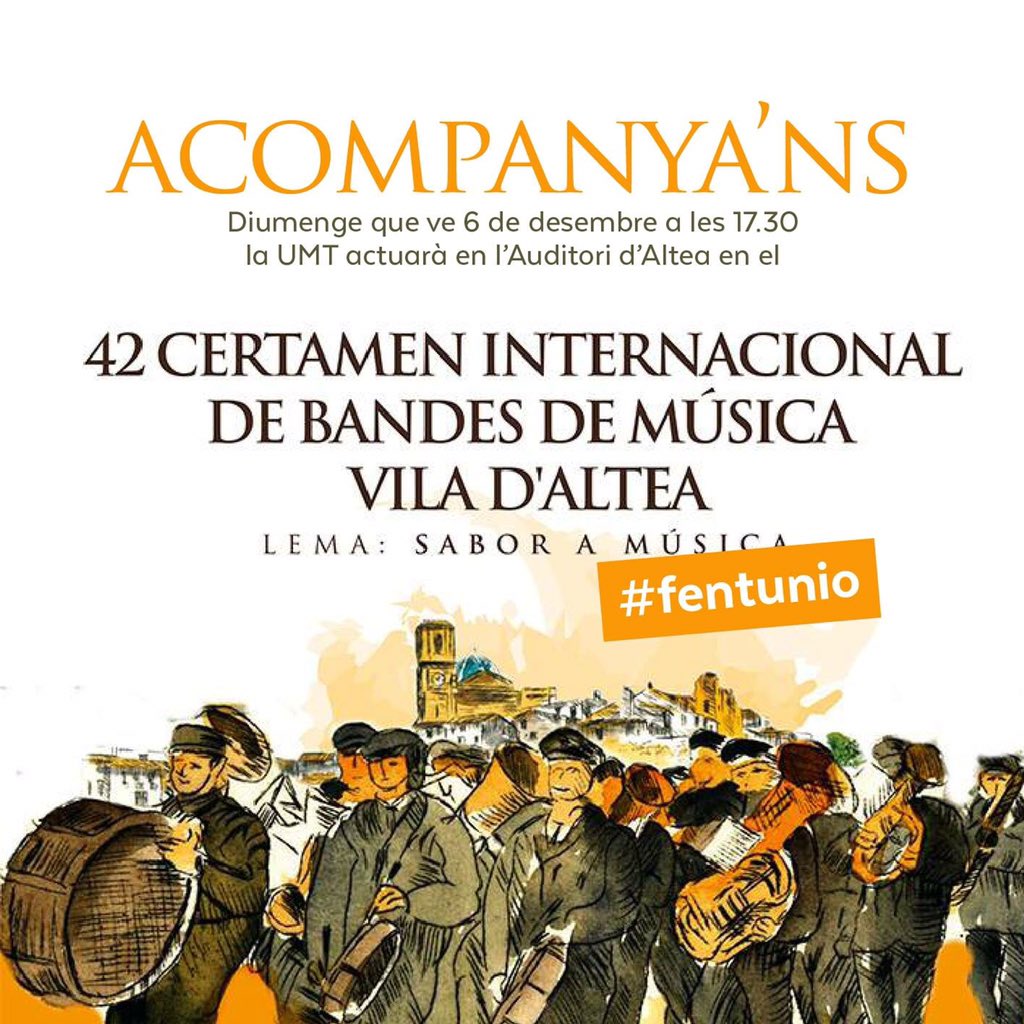 umtorrent's tweet photo. T'esperem el proper diumenge al certamen de bandes d'Altea. #fentunio https://t.co/wxml3IinsK