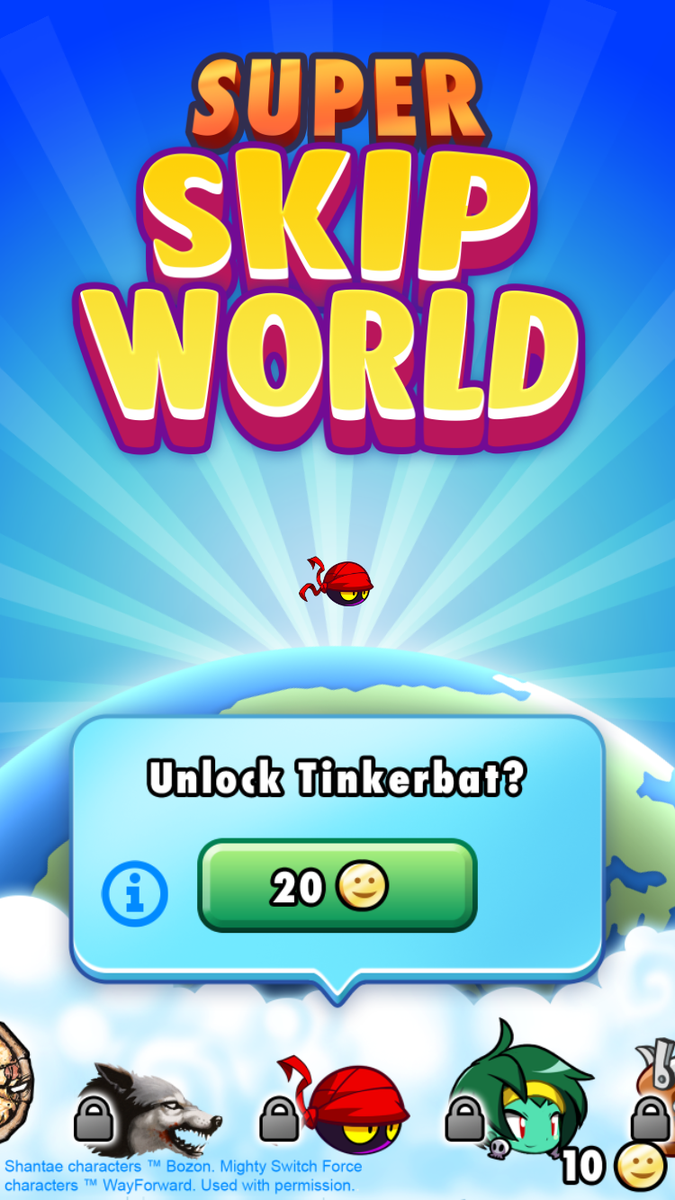 superskipworld's tweet photo. Skip a rock, taco, sushi or a #Tinkerbat from #shantae ! @Wayforward 

Free on the Appstore: https://t.co/JINKSf62X4 https://t.co/t6Qc7pvFD9