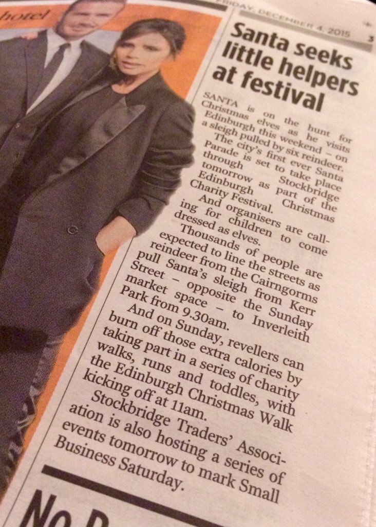 StockbridgeSTA's tweet photo. #StockbridgeStocking in @edineveningnews - grateful tho we are - no mention of funds being raised for @EdinSickKids https://t.co/14dWQDPdMb