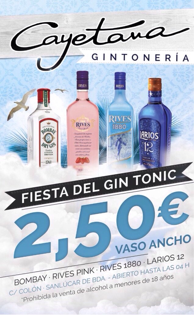 SanlucarApp's tweet photo. ¿Eres de Bombay, Rives o Larios?
Cayetana Gintoneria te sacará de dudas, por sólo 2,5 euros

https://t.co/vY4clsu77Z https://t.co/17WG76tAYg