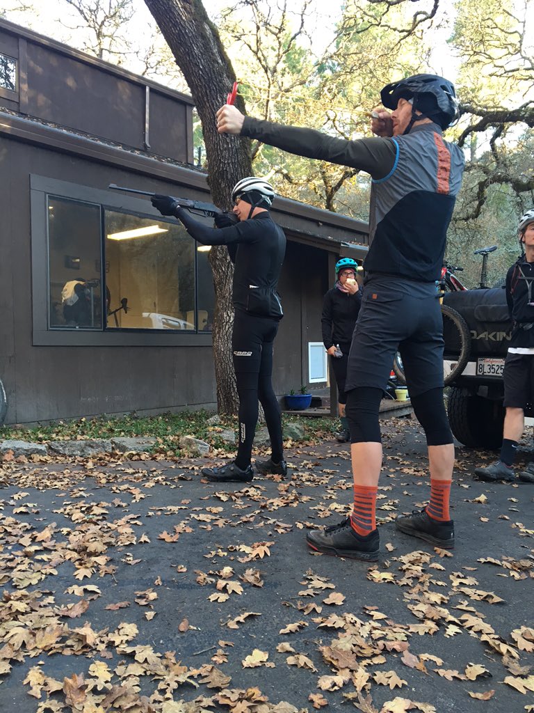 Leftover turkey: Shane &amp; Duncan, beercan snipers in <a href="/capocycling/">Capo Cycling Apparel</a> and <a href="/KITSBOW/">KITSBOW</a>.