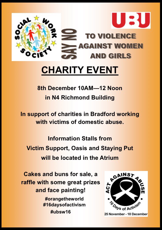 SocialWorkSocie's tweet photo. Looking forward to seeing you all there @BradfordUniSU @bradforduniv #teambradford https://t.co/npnNG7AoPC