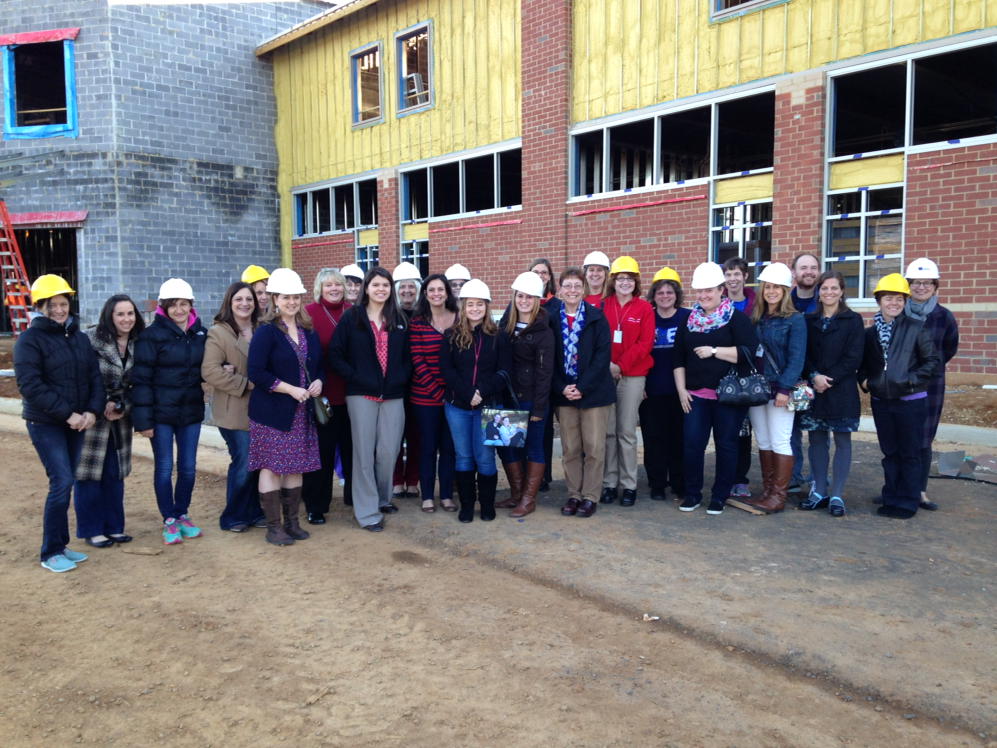nanbryant's tweet photo. An excited group of 2016-17 JKES staff tour the new school.@lineburgm https://t.co/Ab7jFf3cs2