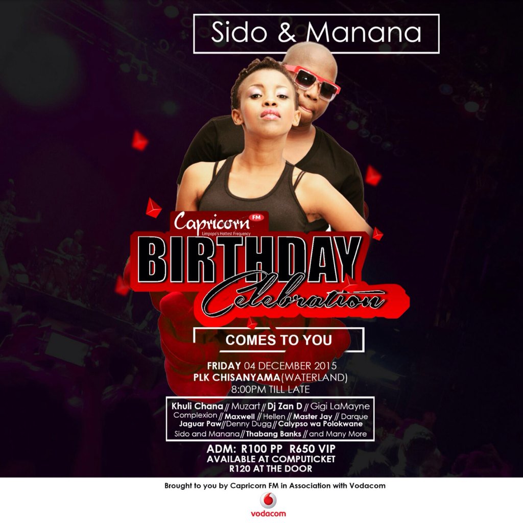 CapricornFM's tweet photo. @sido_manana . Bare Boshiu ha gona skobo. Hololo Halala. #CFMBirthday #EaBaba https://t.co/wWiJXkPVPK