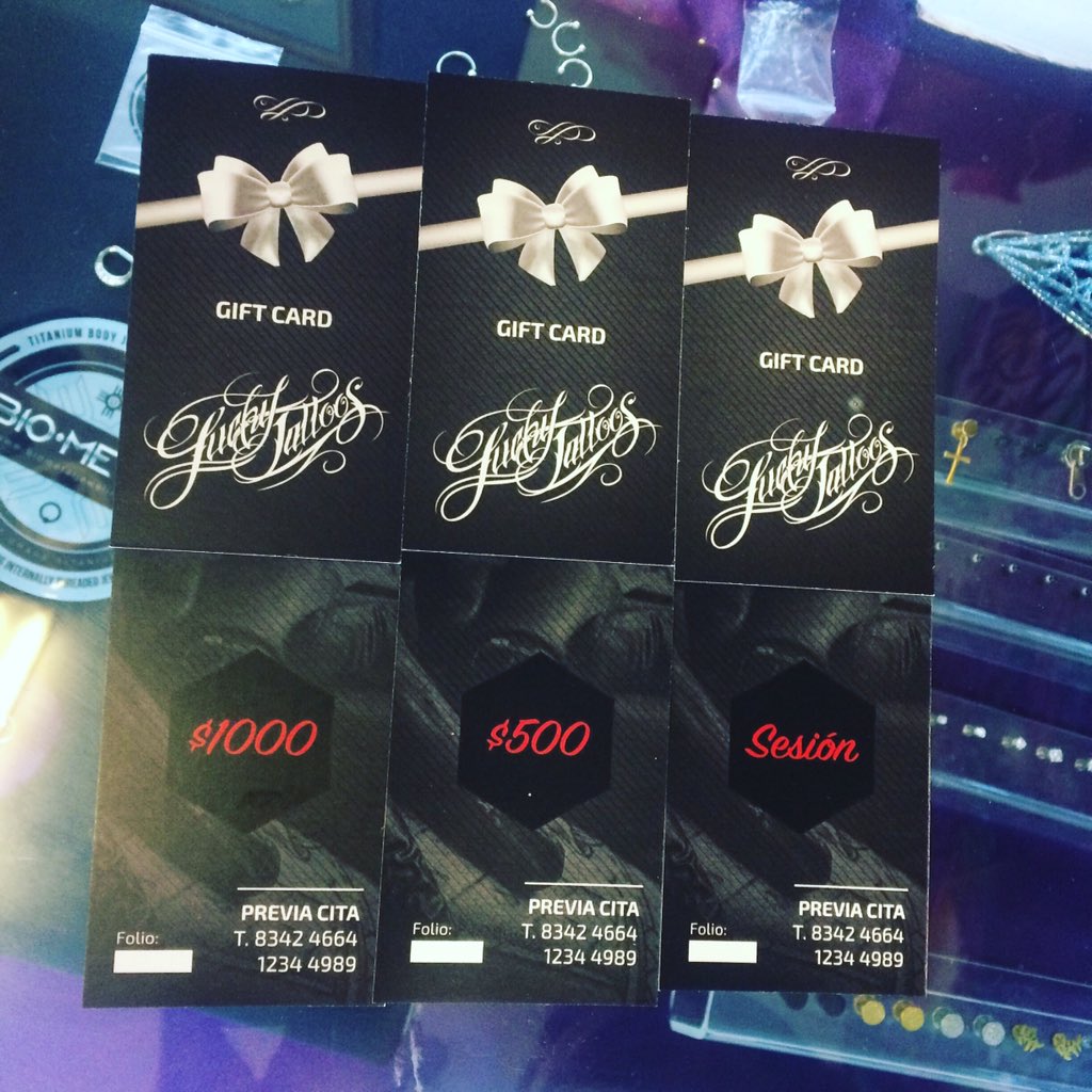 TattoosLucky's tweet photo. Ven por tu GIFT CARD a cualquiera de las sucursales de Lucky Tattoo y ofrece uno de los mejores regalos esta Navidad https://t.co/Friv7xjfLN