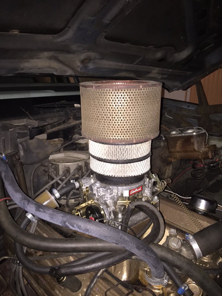 acktank's tweet image. New air-filter? #v8 #chevy350 #ratrod #swedish