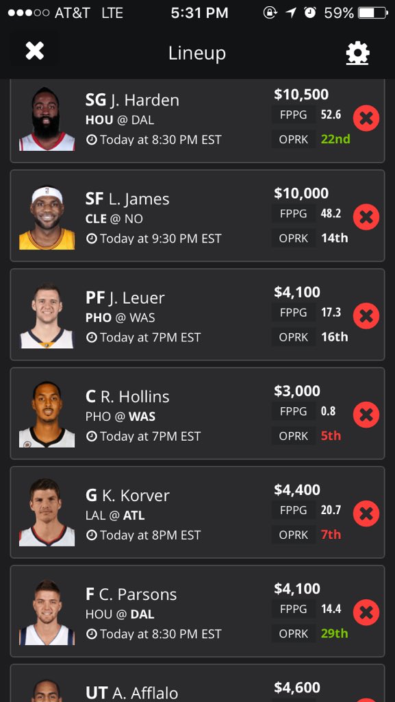 DFSYoungGod's tweet photo. **UPDATE** Start Hollins instead of Len. https://t.co/7EQax0x05F