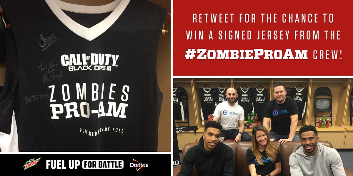 overdog's tweet photo. RT for a chance to win signed jerseys from the #ZombieProAm!! #GameFuel https://t.co/PQEQWb7u2Q Winners picked 12/7. https://t.co/UGKog7aubL