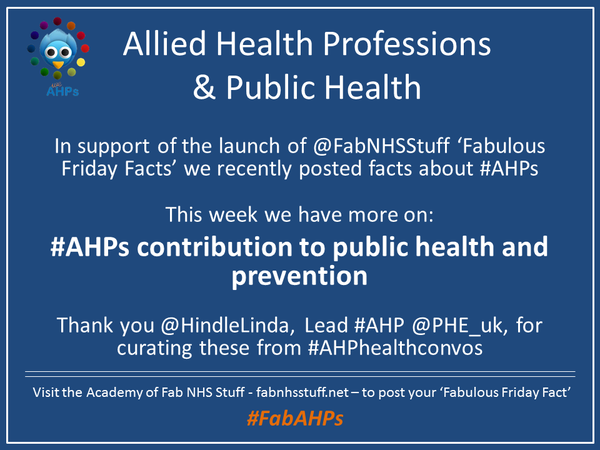 If you're looking for #FabAHPs facts check out @WeAHPs - they've got some cracking info from @HindleLinda