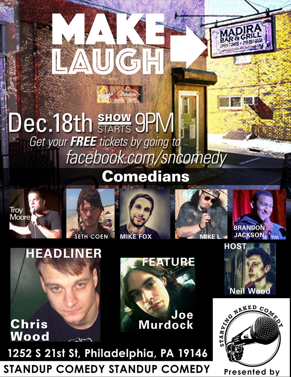 IamNeilWood's tweet photo. Hosting a comedy show @MadiraBar with some great #localphilly comics. #phillyevent #uwishunu https://t.co/SknoLk4MvN https://t.co/w70eK6XS1W