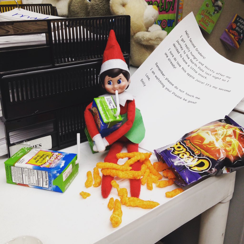 beethinkers03's tweet photo. #day5 #elfontheshelf #Emily #secondgrade #teacherlife #beethinkers #snack https://t.co/3uyF2nkbZk