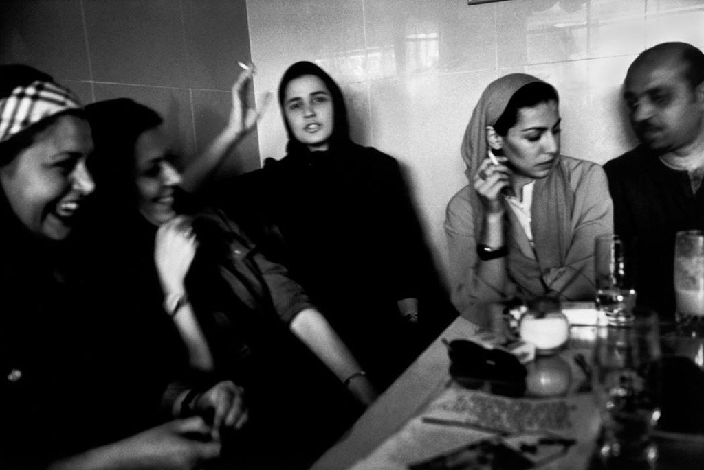 'Inside a fashionable coffee house' Tehran 2001