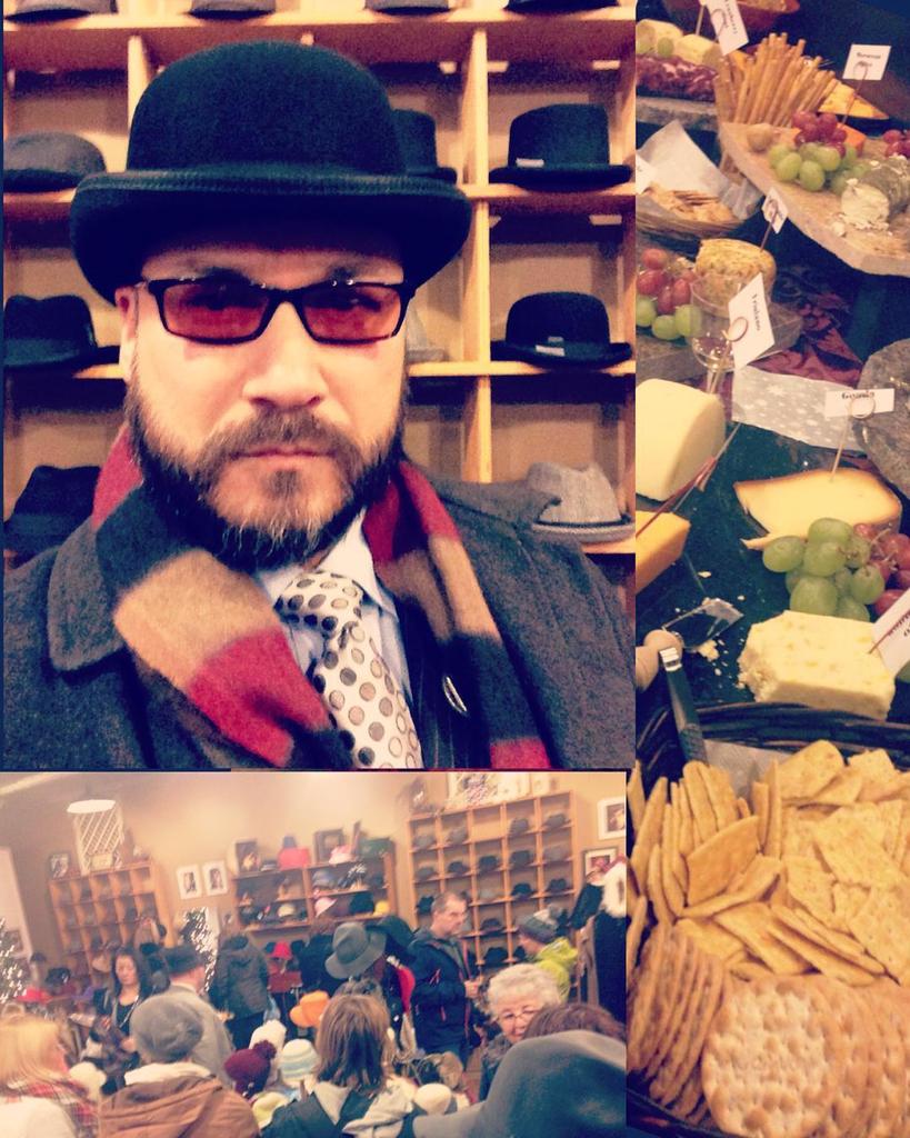 DanoTanaka's tweet photo. Check out #firstfriday @thehaberdashery! 20% off so how could I resist this Bowler!?! Plus cheese and wine! On till… https://t.co/8Iwy01edLc