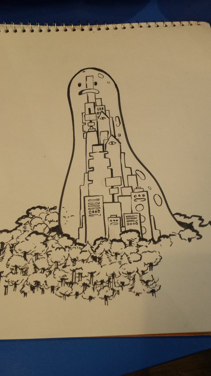 ctrlcreep's tweet photo. Dream: a great slime wanders through the forest, having absorbed the last of the abandoned cities https://t.co/zY8lpeoy7w