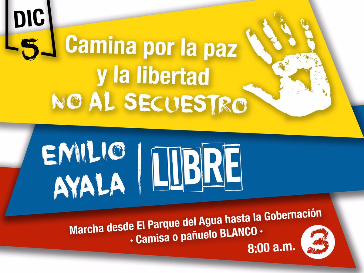 EmilioAlibre's tweet photo. Seguiremos marchando sin parar! Mañana Bucaramanga! Caminemos por la  Libertad! #EmilioAyalalibre ...!! Acompañanos! https://t.co/qiO5SzW3hw