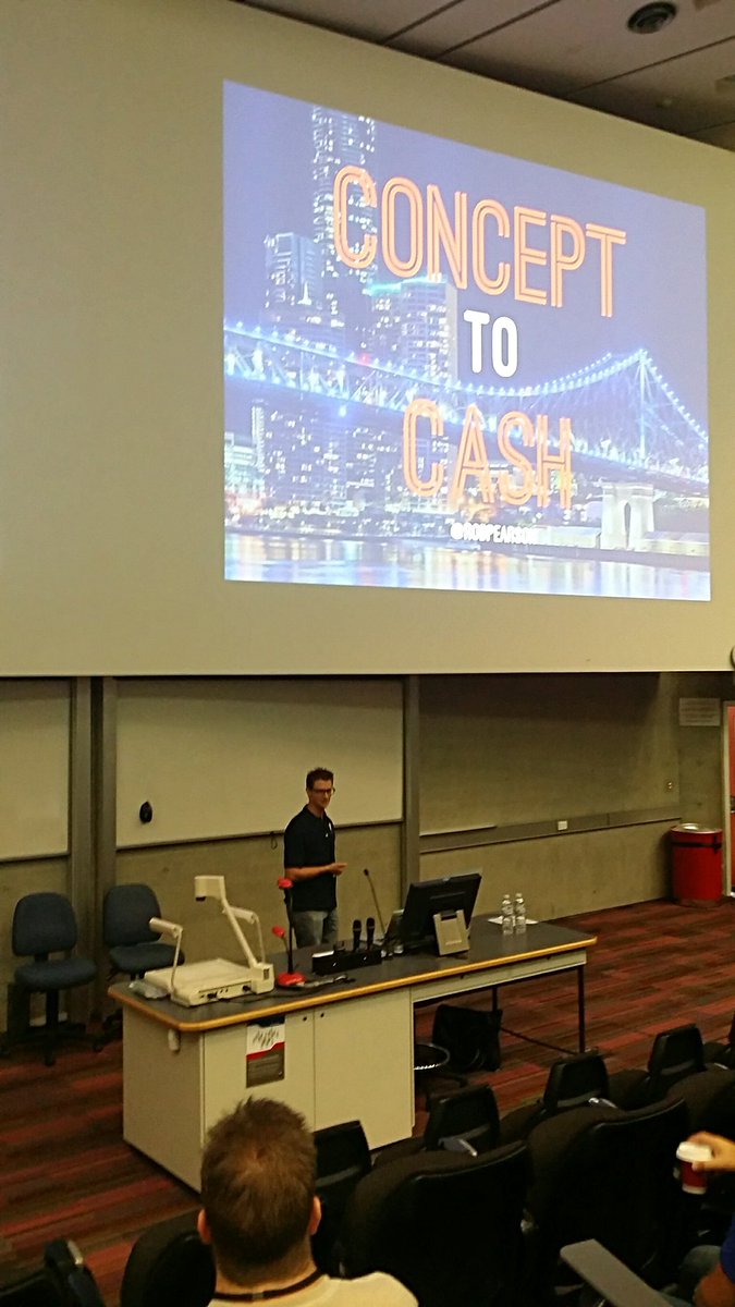 MatthewErbs's tweet photo. Showtime!! @robpearson sharing his story #ConceptToCash at #dddbne https://t.co/jBE3CD48O5