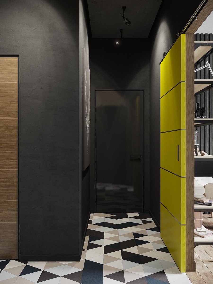 ColorBlastPaint's tweet photo. #Classy #hipster home #design. Dark grey and a mix of metal, wood, paint, and more. https://t.co/yehHvzva34 https://t.co/jC6aWY1E6q