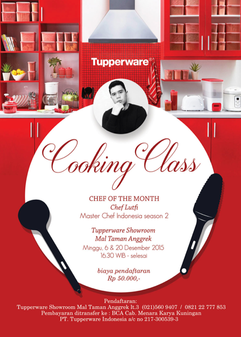 hello_yennie's tweet photo. BESOK jam 16.30 cooking class bersama masterchef @lutfikarismanto di showroom @tupperwareid Mall Taman Anggrek ya;) https://t.co/HDdEruVct0
