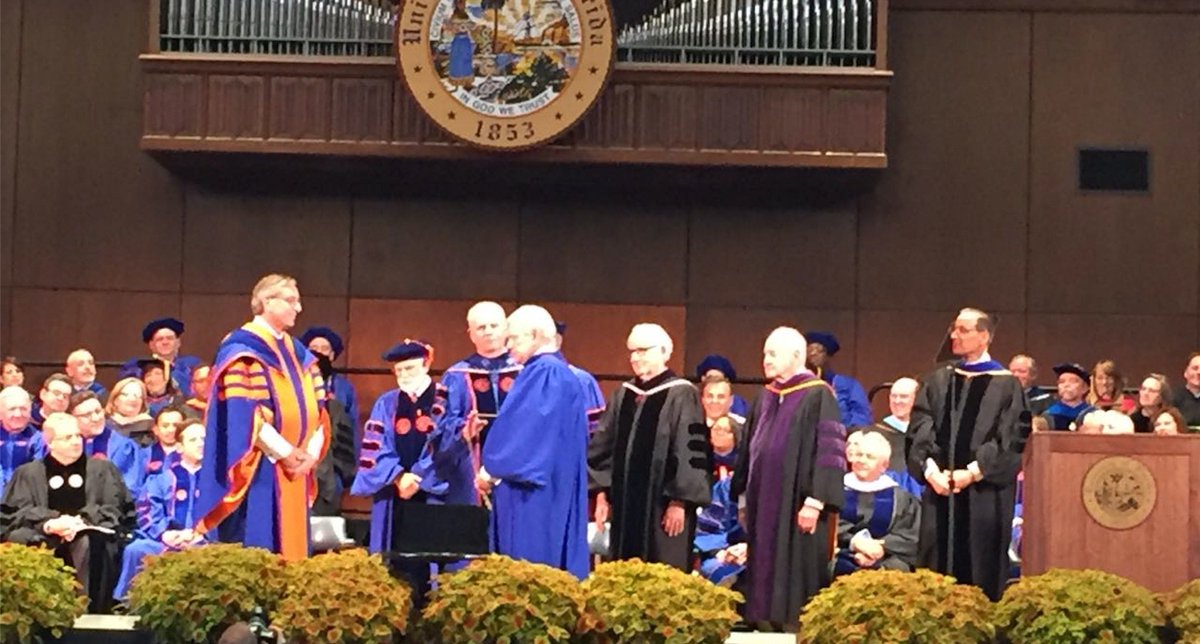 UFLiteracy's tweet photo. UFLI congratulates @PresidentFuchs on his investiture as UF's 12th prez! #UFPrez @UF @UFLiteracy https://t.co/GzHiQYvjIE