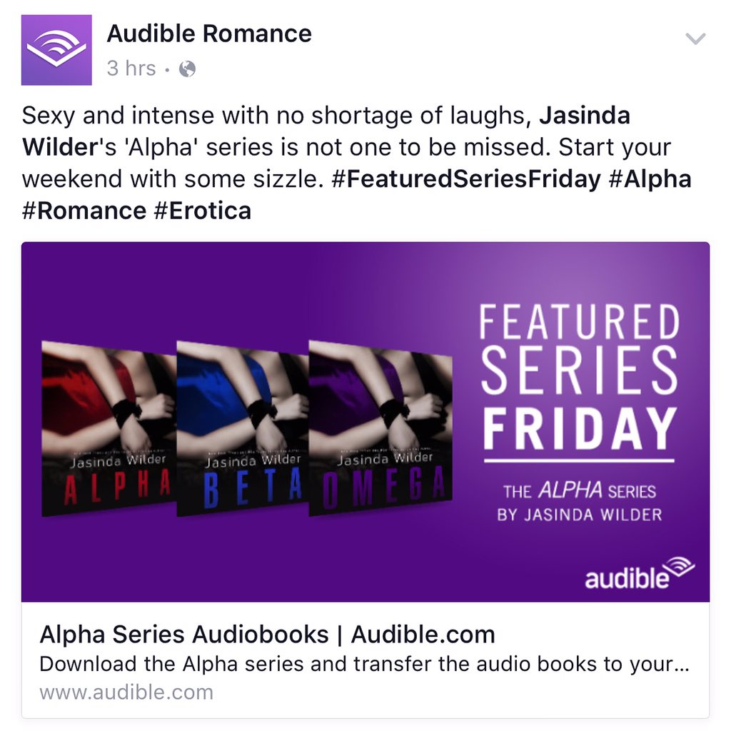 JasindaWilder's tweet photo. The ALPHA trilogy is now complete at @audible_com ! Have you met Roth? @SummerRobReads #audiobook #Audiogasm https://t.co/0KInXGSN2e