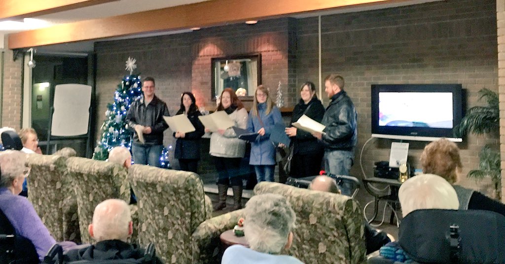 bustudents4life's tweet photo. This year's group of carollers! Spreading Christmas cheer at care homes in Brandon #prolife #xmas15 https://t.co/XqeziE12FP