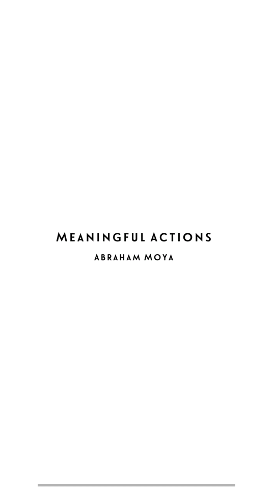 So proud of my friend! Release on December 10th! #MeaningfulActions by Abraham Moya!