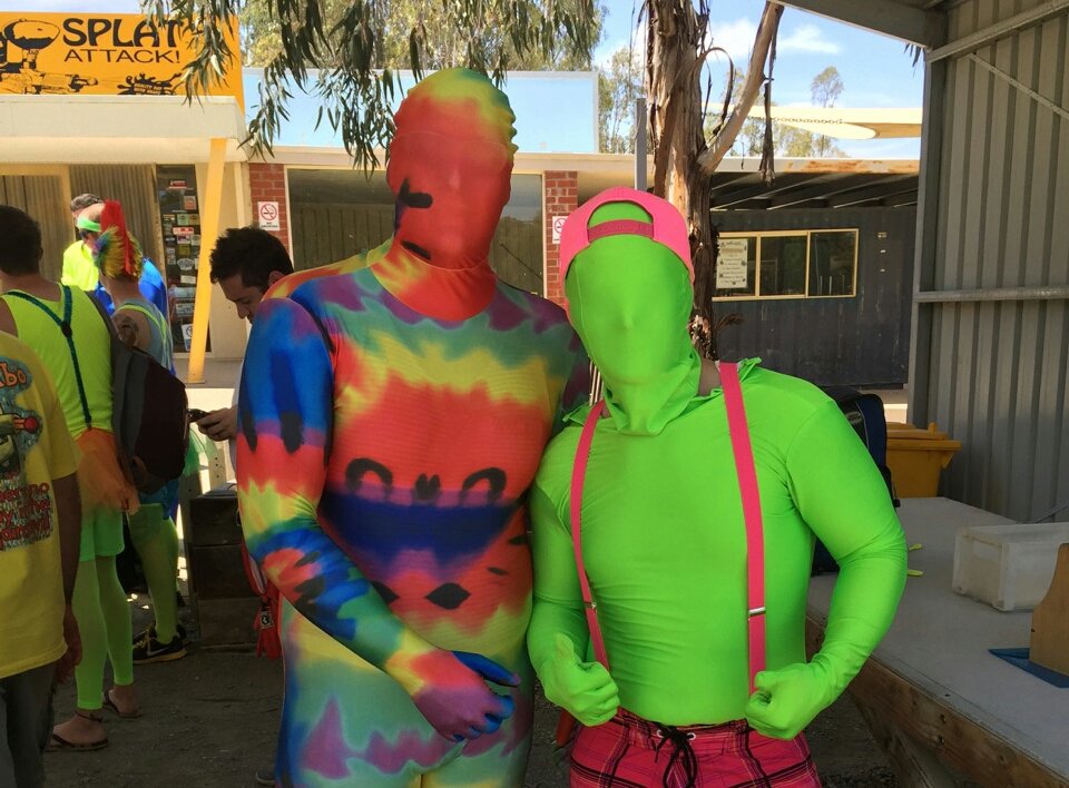 SplatAttack's tweet photo. #echucapaintball #echucamoama #brightntight #bucksparty #echucaroadtrip #escapetotheborder #awesome #lycra #onsie https://t.co/vi2QwbQxbc