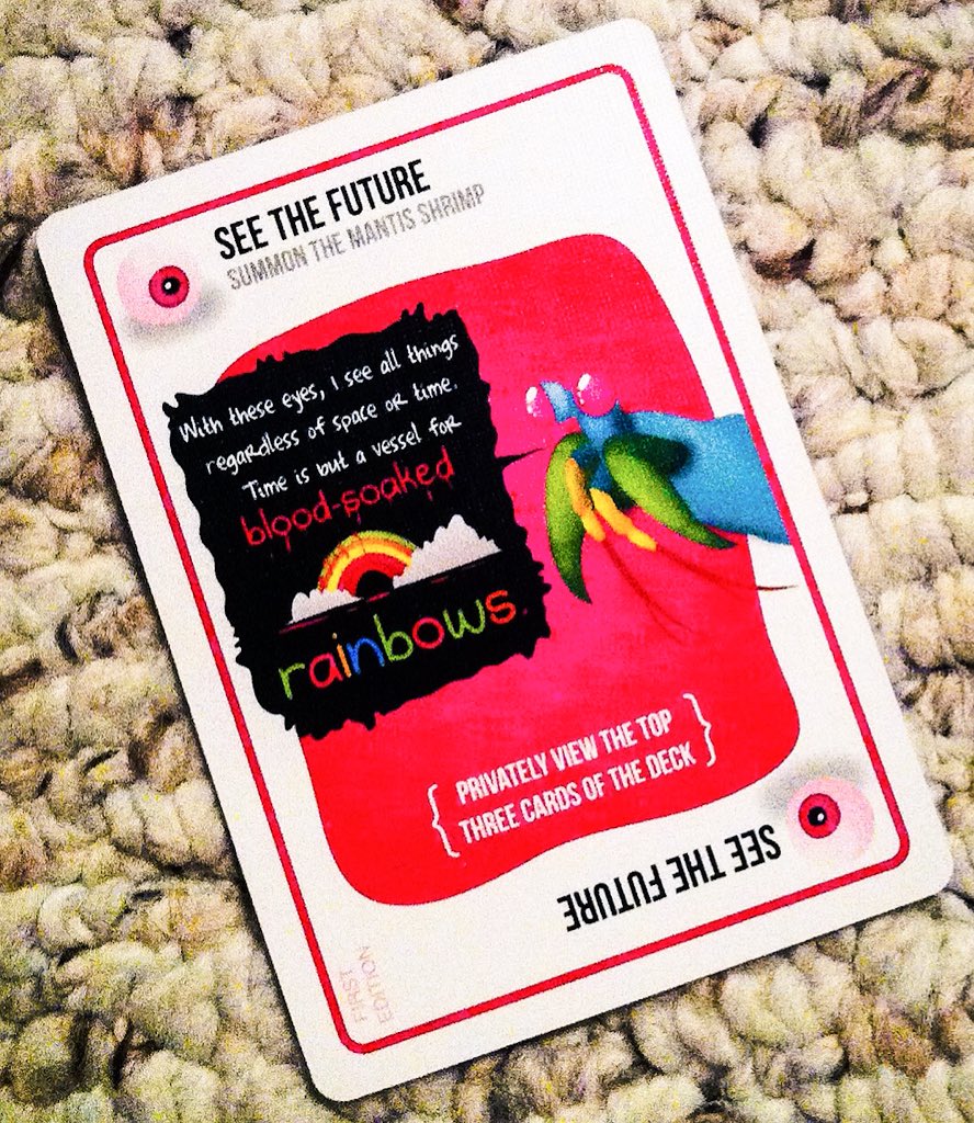CaraSeas's tweet photo. Oh look @simonpierce ...playing a new card game for terrible people and drew a brilliant one! #OneTwoThreeDeath https://t.co/Fseg2Nz4SC