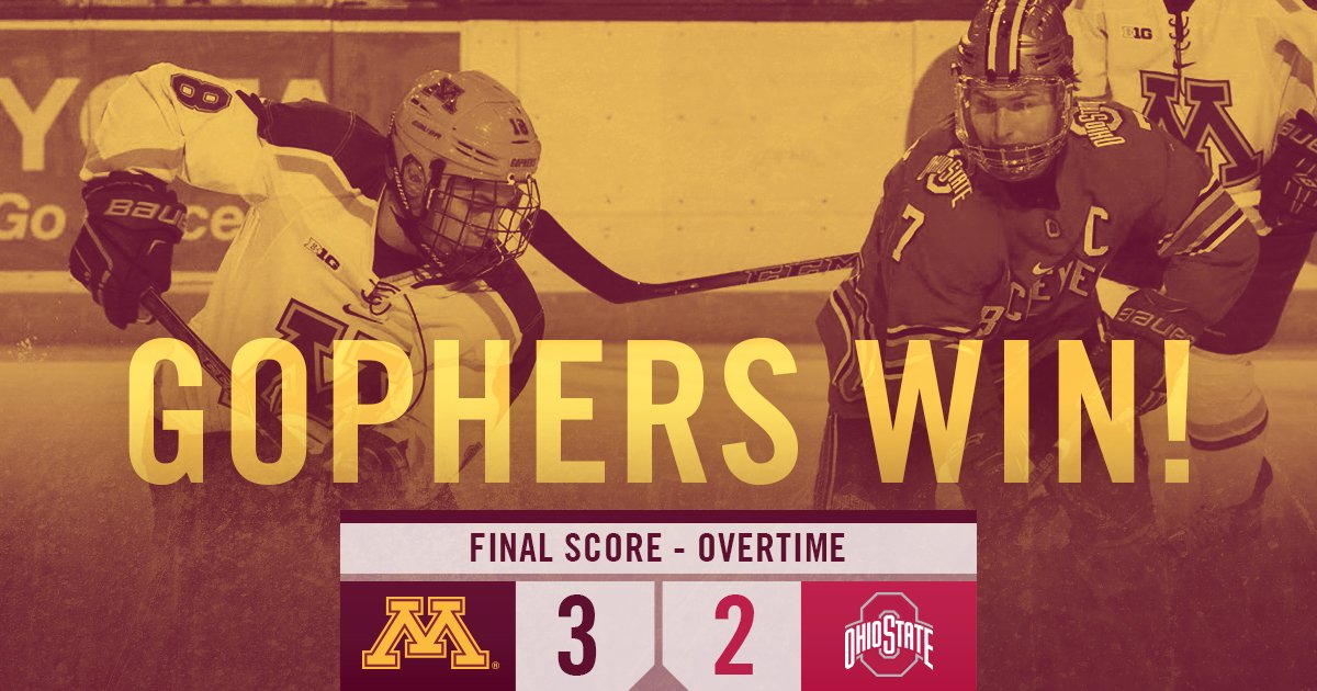GopherHockey's tweet photo. Fasching with the OT goal to win it for the #Gophers! #PrideOnIce https://t.co/2jGtxhCvpB