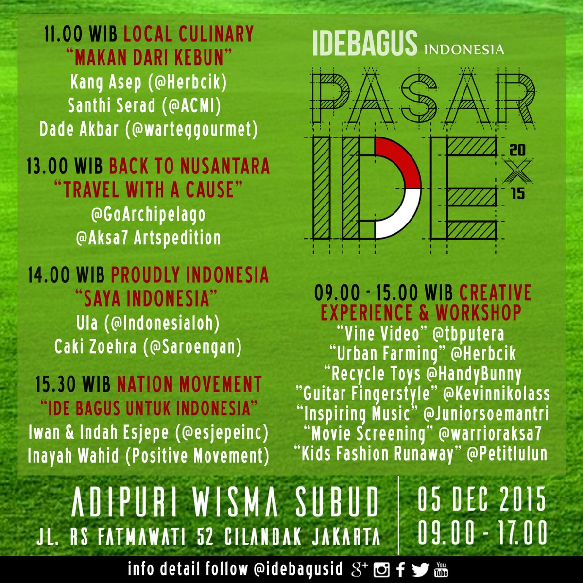 OnnySihono's tweet photo. Dateng yuuk ! Kita #kenalidankenalkannegeRI di eventnya @IDEbagusID. https://t.co/ZIZiPOmw2P