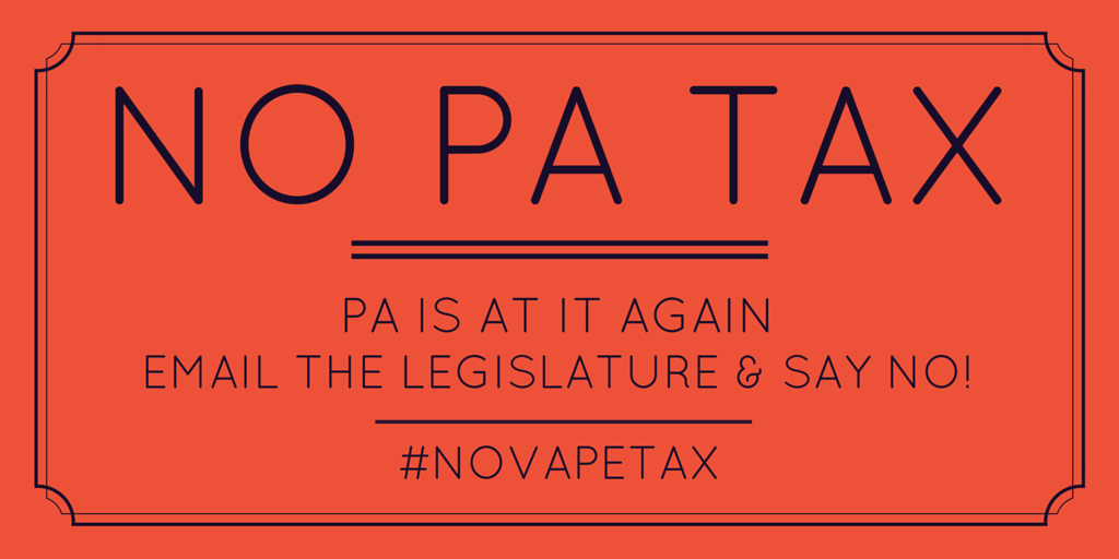 Fruit_eJuice's tweet photo. PA Vapers - Oppose the Vape tax. CASSA has an easy form to email opposition https://t.co/FldTRGq00g #NOVAPETAX https://t.co/uHTBBcbJQA