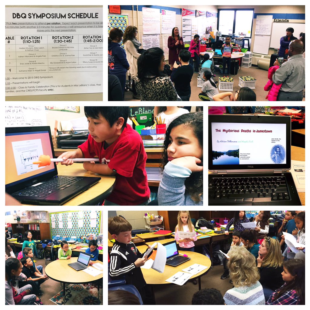 fcpsaap's tweet photo. DBQ Symposium in 4th grade - Why did colonists die at Jamestown? #aapthinks #fcpsportraitofagraduate #fcpsPOG https://t.co/21LVEwkMDQ