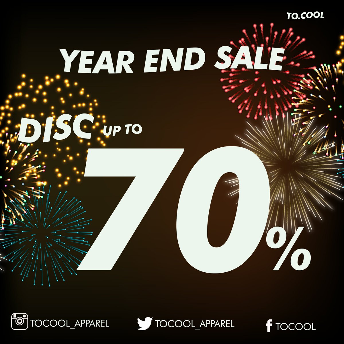 Coolers! Get your wallet filled up 'cause we are on Year End Sale, disc up to 70% all item 'till 5 jan #TOCOOLSale