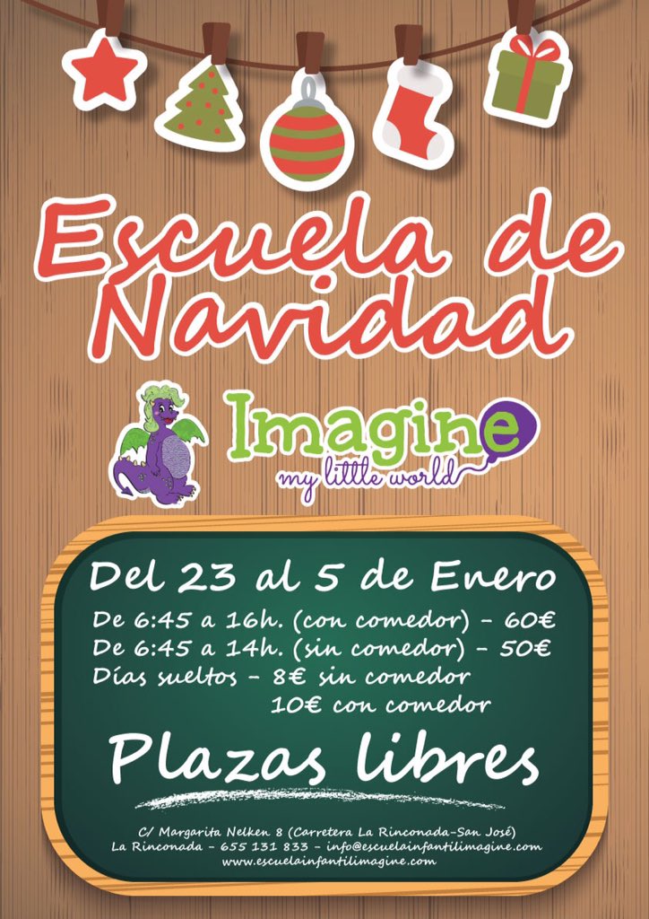 EI_Imagine's tweet photo. ESCUELA DE NAVIDAD Imagine
Del 23 al 5 de Enero
¡PLAZAS LIBRES!
#larinconada https://t.co/2cmz2oxLbt