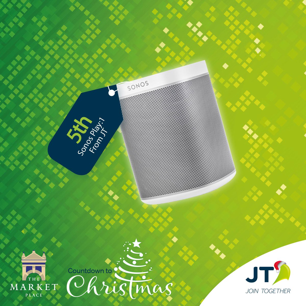 GsyMarketPlace's tweet photo. **COMPETITION DAY 8** Win a #Sonos Play:1 speaker by logging on to FREE Wi-Fi at Market Place powered by @JTsocial 🎄 https://t.co/pClIwyfcUt