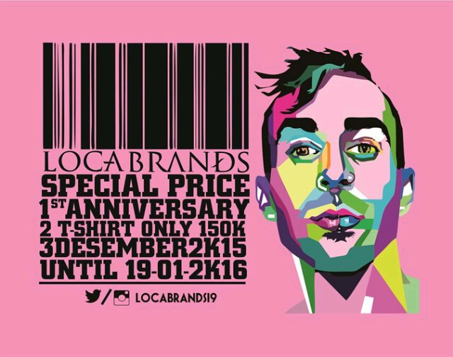 Locabrands 1 anniversary special price. Tshirt Official Locabrand + Tshirt band = 150K. #Locabrands #Localbrand