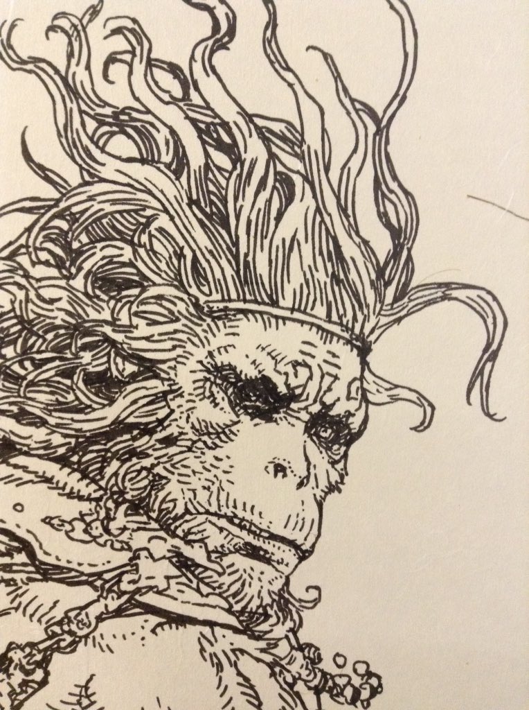 特に公開制作で描かれたこの3点、下書きも無く1枚1日で描かれたとの事。もう凄すぎてずーっと目の前で舐めるように見てました。 
