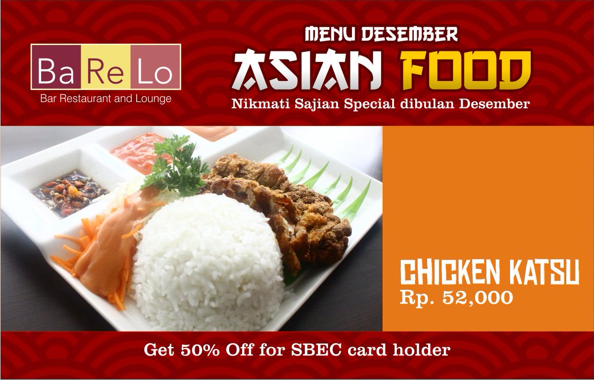 Nikmati Chicken Katsu cita rasa Jepang di #Barelo <a href="/prsibk/">Swiss-Belinn Bpn</a>. Hanya dengan Rp 52.000 Anda sudah bisa merasakannya.