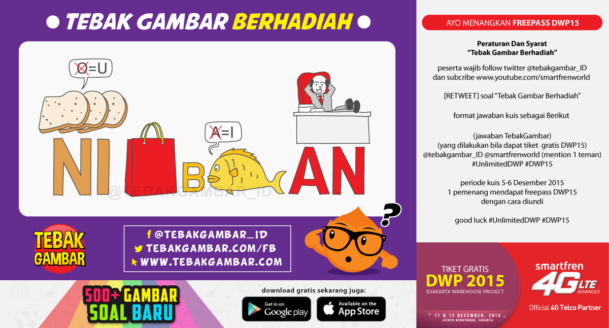 tebakgambar_ID's tweet image. jawab sesuai syarat dan menangkan 2 tiket DWP 2015 untuk 1 orang. #UnlimitedDWP #DWP15