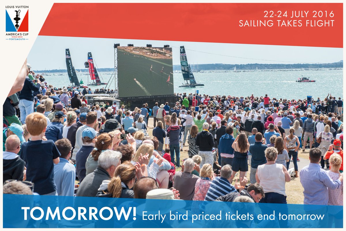 2 days! Early bird priced tickets end tomorrow. lvacwsportsmouth.com/tickets Limited numbers of Grandstand seats left!