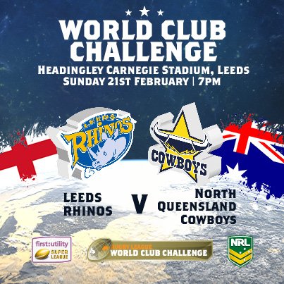 leedsrhinos's tweet photo. Don't forget club shop open today until 4pm, you can pick up your World Club Challenge ticket now, members save £5! https://t.co/V09xNMl5to
