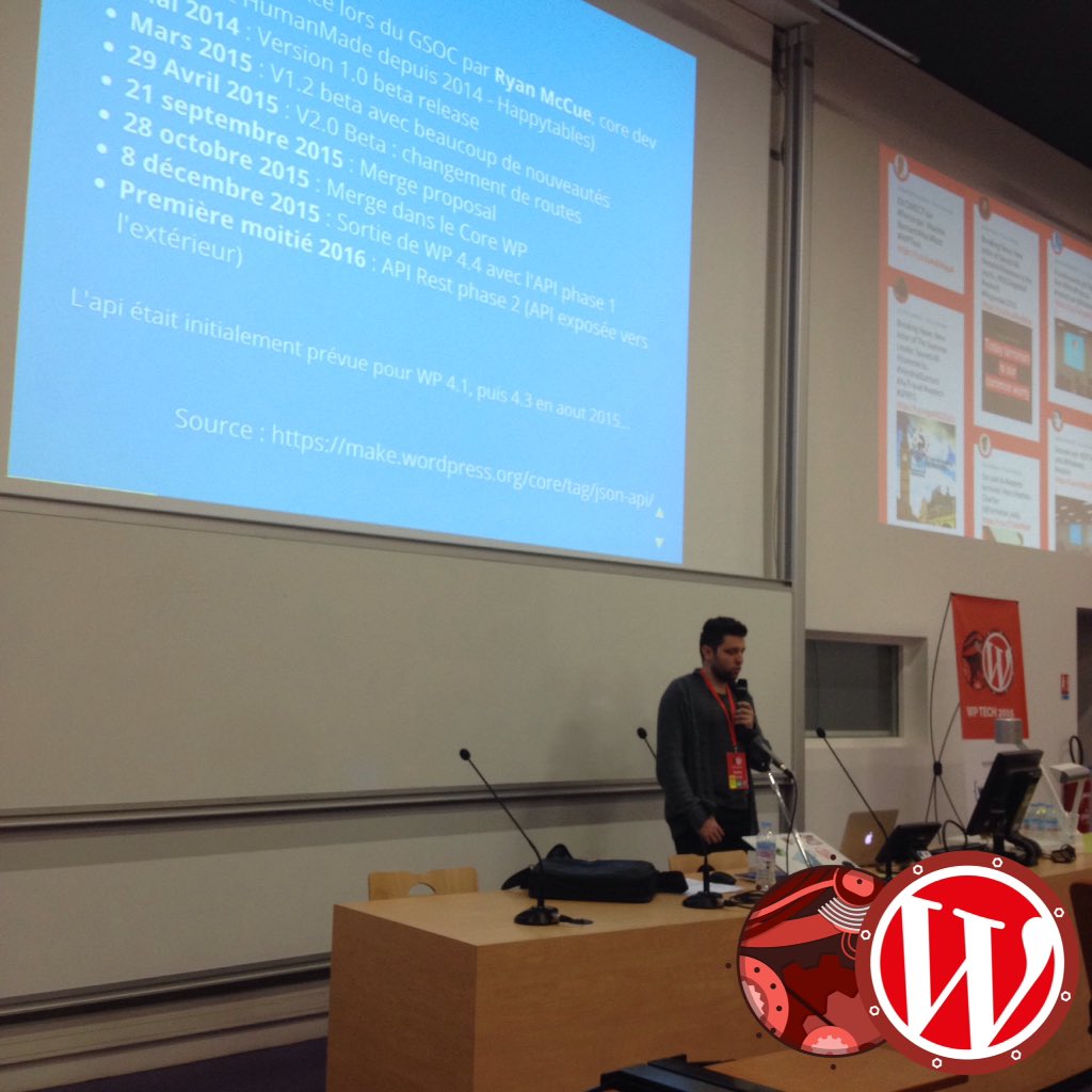 WPTechLyon's tweet photo. #Conf #WPtech : à la découverte de l'#API #Rest - par @Maximebj https://t.co/C0xvfX5j9a