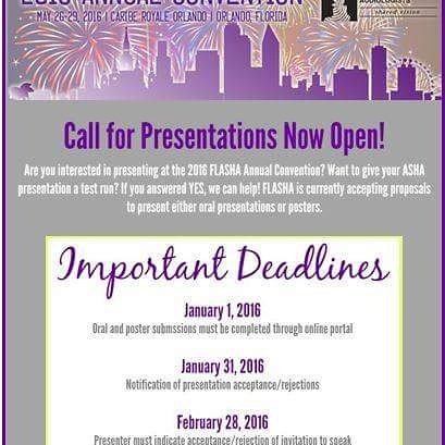 LisaSLPGarrett's tweet photo. Submit your presentation before the holiday rush! #Flashaorg #SLPEEPS #ASHA #AUDPEEPS #asha15 #schoolslps https://t.co/LY7t91Xh9q