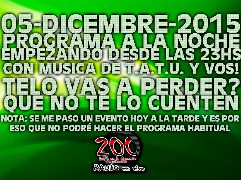 radiotatucomar's tweet photo. Wronglaners, ¡último momento! Me olvide de un evento, no me maten ☺ así que hoy los espero a la noche con #200night https://t.co/8PnOSBceyZ